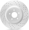 Rear Set R1 Carbon Geomet Drill/Slot Brake Rotors + Ceramic Brake Pads