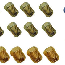 Standard SAE Inverted Flare Brake Line Fittings Nuts Assortment 3/16 1/4 Kit Set (D 3 5)