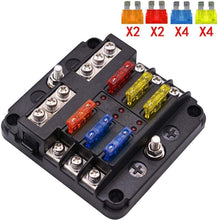 6 way/12 Way Blade Fuse Block Fuse Box Holder Warning Indicator Damp-Proof Cover for Car Boat Marine Truck (Color : Army Green)