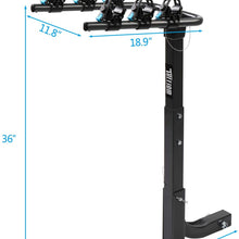 TUFFIOM 3-Bike Hitch Mount Rack with Stabilizer, Bicycle Carrier Holder for Car Truck SUV Minivan with 2Inch Hitch Receiver, Adjustable Mounting Saddles & Rubber Straps, Black