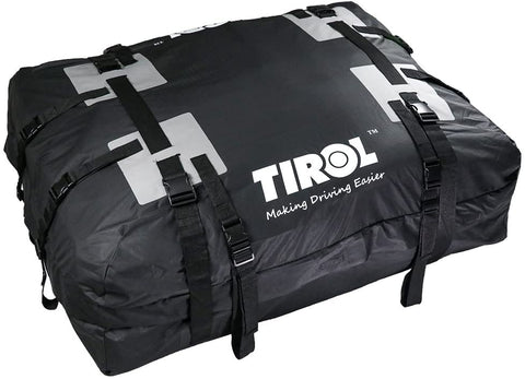 TIROL Waterproof Roof Top Carrier Cargo Luggage Travel Bag (15 Cubic Feet) for Vehicles with Roof Rails