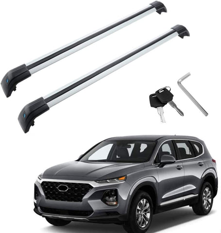 MotorFansClub Roof Rack Cross Bars Fit for Compatible with Hyundai Santa Fe 2019 2020 Crossbars Baggage Luggage Cargo Top Roof Rail