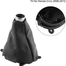 Gear Shift Gaiter, Car Handbrake Gear Shift Knob Cover Car Manual PU Leather Gear Gaiter Shift Shifter Boot Replacement for Honda Civic 2006-2012