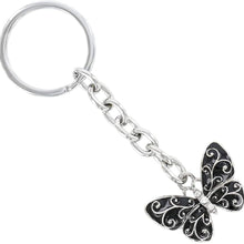 Baron-Jewelry Butterfly Key Chain Beautifully Embellished with Clear Swarovski Crystals - Blue/Green and Black