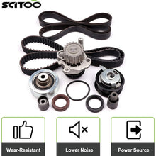 Scitoo Timing Belt Water Pump Tensioner Kit Fit 1998-2004 1.9L Volkswagen Golf Jetta New Beetle SOHC Turbocharged