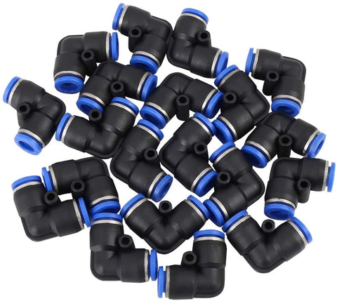 X AUTOHAUX 20pcs Car 8mm L-Shaped 90 Degree Fuel Air Pipe Connectors Hose Fitting Adapters
