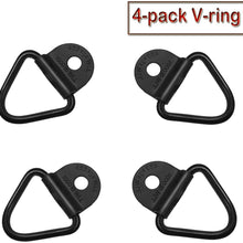 Bestong Trailers Trucks Warehouses Cargo Tie-Down V-Ring Anchors Black Steel Bolton Trailer V-Ring Tie Down Compatible with D-Ring Plastic Flush Mount Pan Fitting Tiedown （4-Pack V-Ring）