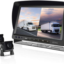 Backup Camera System with Video Recording, 9'' IPS HD Split Monitor + 2 Upgraded 1080P Night Vision IP68 Waterproof Rear View Camera Kit for Bus, Truck, RV, Trailer, Motorhome, Camper (WM-9-2)