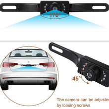 License Plate Rear View Camera, Waterproof IP68 HD Hidden License Plate Vehicle Backup Cameras, Night Vision 150° Wide View Angle Rear View Camera for 12V Universal Cars, SUV, RV Fit All Monitors