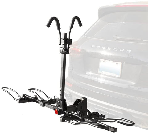 BV 2-Bike Bicycle Hitch Mount Rack Carrier for Car Truck SUV - Tray Style Smart Tilting Design (2-Bike Carrier)