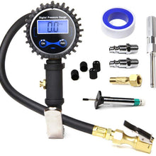A ABIGAIL Digital Tire Inflator with Pressure Gauge 250 PSI Air Chuck and Compressor Accessories w/Rubber Hose Lock on Air Chuck and Quick Connect Coupler