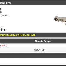 Rear Left Driver Side Lower Control Arm with Bushings - Compatible with 2004-2005 Jaguar XJ8 (Up To Chassis G41511)
