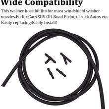 BUENNUS Car Windshield Washer Fluid Hose Kit,200cm (78.8inch) Windshield Sprayer Hose Windshield Jet Spray Wiper Hose Replacement with 4pcs Black Connectors to Connect Car Water Pump and Nozzles