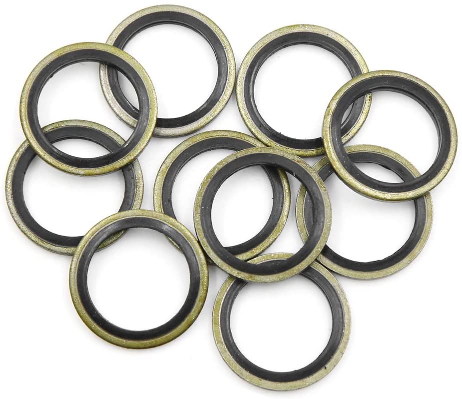 X AUTOHAUX 10pcs Engine Oil Crush Washers Drain Plug Gaskets 18mm ID. 25mm OD. for Car