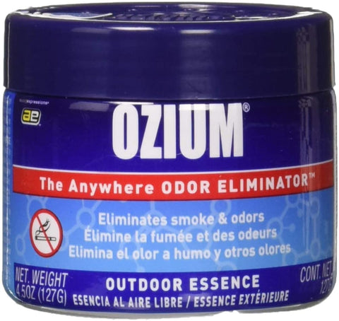 Ozium Oziu Regular Smoke & Odors Eliminator Gel. Home, Office and Car Air Freshener 4.5oz (127g), Outdoor Essence Scent (4 Pack)