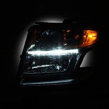Fits 2015-2019 Chevy Suburban 15-19 Tahoe LED Projector Chrome Headlights [Halogen Type] w/Amber Signal Left+Right Pair