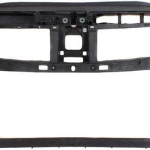 Radiator Support Assembly Compatible with 2009-2012 Volkswagen CC Plastic Black Composite
