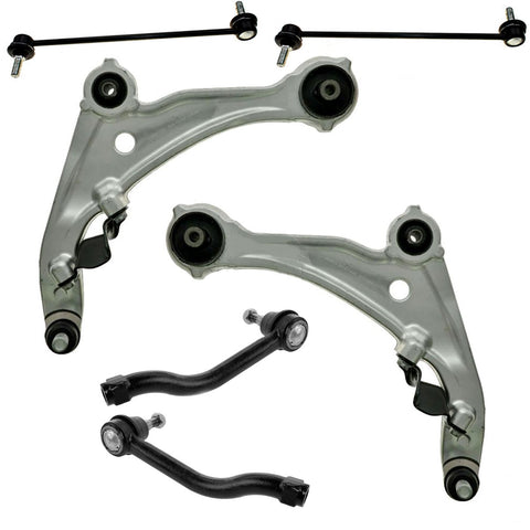 Detroit Axle - New (2) Front Lower Control Arms with Ball Joints and (2) Outer Tie Rod Ends and (2) Sway Bar Links for 2007-2013 Nissan Altima (2013 Coupe ONLY)