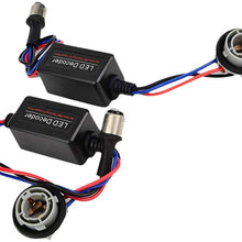 Acouto 2PCS PVC LED Decoder Device Load Resistor Bypass Wiring Error Free Decoder 1157, Anti-interference (Black)