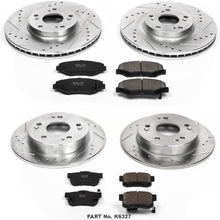Power Stop K6327 Front & Rear Brake Kit with Drilled/Slotted Brake Rotors and Z23 Evolution Ceramic Brake Pads