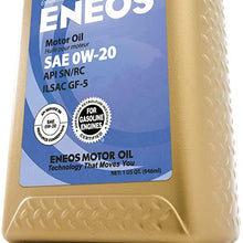 Eneos (3230300) API SN/ILSAC GF-5 Certified 0W-20 Fully Synthetic Motor Oil - 1 Quart Bottle