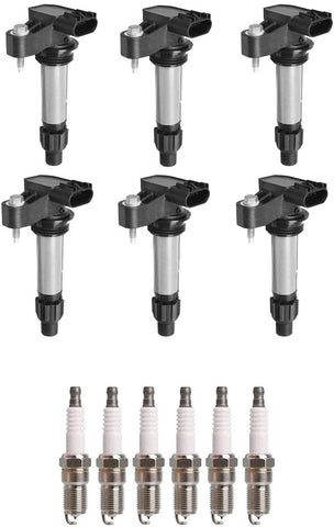 ENA Set of 6 Ignition Coils and 6 Iridium Spark Plugs Compatible with 2012 Chevrolet Malibu 3.6L & 2012-2013 Cadillac CTS 3.0L UF569