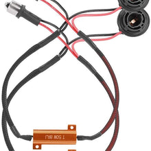 Qiilu 1 Pair 1156P 50W8RJ Load Resistor Connector,Aluminum Alloy Single Wire LED Resistors for Turn Signal Bulb