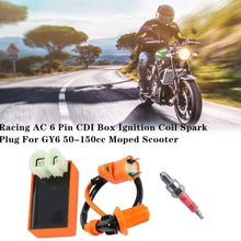 GY6 50cc Performance Racing Ignition Coil for GY6 125cc 150cc 250cc 4-Stroke Engine Scooter with 3 Electrode Spark Plug Scooter Moped Racing Cdi Box 6 Pin