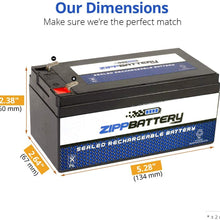 Chrome Battery 12V 3.5AH SLA Battery - Rechargeable, T1 Terminals, 2.8 Lbs