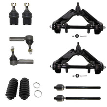 Front Upper Control Arms w/Ball Joints Assembly & Lower Ball Joints + Inner & Outer Tie Rods 10pc Kit for 2000-04 Dodge Dakota 4WD - [2000-03 Dodge Durango 4x4]