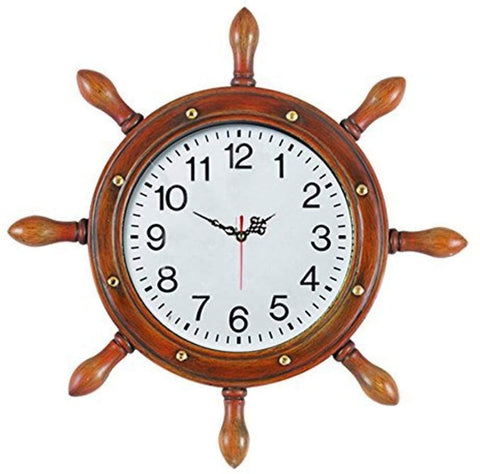 RAM Gameroom Products Outdoor Decor Large Captain's Wheel Clock