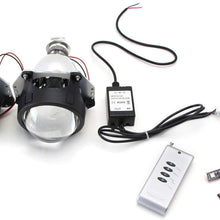 iJDMTOY (2) Mini 3.0-Inch H1 Bi-Xenon HID Retrofit Projector Lens w/Wireless Remote Control RGB LED Demon Eye Kit Compatible With Custom Headlight DIY