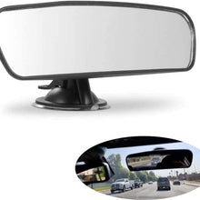 PME Rear View Mirror, Universal Car Truck Mirror Interior Rear View Mirror Suction Cup Rearview Mirror… (Plain Mirror, Width 21.5cm/8.5in)