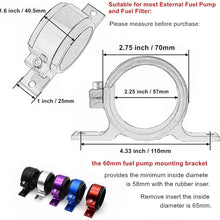 AotoKoop Universal Car Fuel Pump Fuel Filter Mounting Bracket, 60mm Single Clamp Cradle - Red