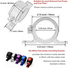 AotoKoop Universal Car Fuel Pump Fuel Filter Mounting Bracket, 60mm Single Clamp Cradle - Red