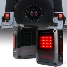 Xprite Bold Series Smoke Lens LED Tail Lights w/Red Brake Rear Light, Turn Signal & Back Up Light for Jeep Wrangler JK JKU 2007-2018