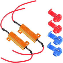 FOORDAY 50W 8ohm LED Load Resistors for LED Turn Signal Lights LED License Plate Lights DRL Error Free Decoder Car LED Canbus Decoder - 2 Pcs