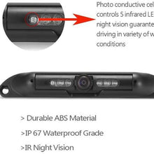 JCOLI Car Backup Reverse Rear View Camera HP 1080P Infrared LED for US License Plate Frame 170 Degree Night Vision