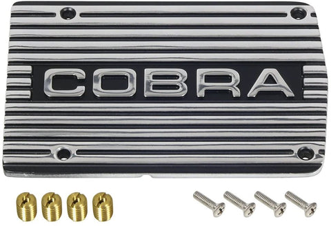 Air Conditioner Compressor Cover Plate York-Tecumseh Fairlane Mustang Torino Polished Aluminum COBRA Logo (484COBP)