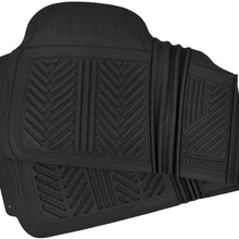 FlexTough Baseline, Heavy Duty Rubber Floor Mats 3pc Front & Rear for Car SUV Truck Van, 100% Odorless BPA-Free & All Weather Protection