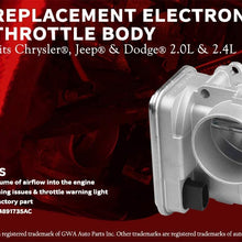 Electronic Throttle Body - Fits 2.0L and 2.4L Chrysler 200, Sebring, Dodge Avenger, Caliber, Journey, Jeep Compass and Patriot - Replaces 04891735AC, 977025, 4891735AD, 4891735AC - Years 2007-2017
