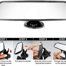 ELUTO Rear View Mirror Universal Car Truck Interior Rear View Mirror Suction Cup Rear View Mirror Adjustable Mirror 8.46"(215mm)