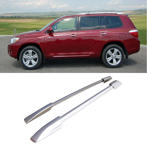 WGERT 1 Pair Silver Aluminum Mount Onto the Rooftop Roof Rack Top Side Rails Carries Luggage Carrier Compatible with 08-13 Highlander 6940803571045