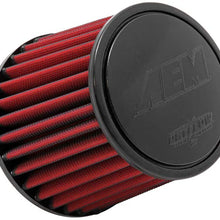 AEM 21-203DK Universal DryFlow Clamp-On Air Filter: Round Tapered; 3 in (76 mm) Flange ID; 5.125 in (130 mm) Height; 6 in (152 mm) Base; 5.125 in (130 mm) Top
