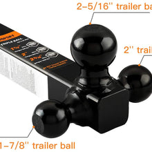 TOPSKY Trailer Hitch Trailer Ball Mount,1-7/8",2"&2-5/16" Hitch Ball, Hitch Pin, Black Ball,TS2005