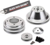 BlackPath - 302 + 351W + 351C + 400M V-Belt Pulley Kit Fits Ford Engines (Polished) T6 Billet