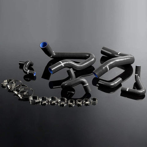 Gplus Silicone Radiator Hose Pipe With Clamps Kit For 1986-1993 Mustang GT LX Cobra 5.0 87 88 89 90 91 92 Black