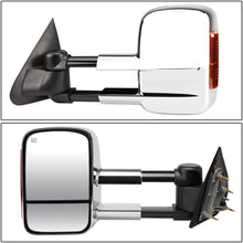 Replacement for Silverado 1500/2500/3500 Heated Power Signal Extendable Chrome Towing Side+Corner Blind Spot Mirror