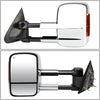 Replacement for Silverado 1500/2500/3500 Heated Power Signal Extendable Chrome Towing Side+Corner Blind Spot Mirror