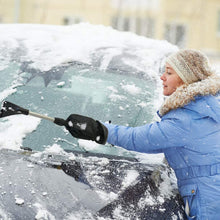 Roe & Moe Snow & Ice Scraper for Cars & Trucks w/Extend. Telescoping Feature & Waterproof Glove - Mitts Have Water repelling Outer Cover & Plush Inner Fabric to Keep Your Hands Dry, Warm and Cozy (2)